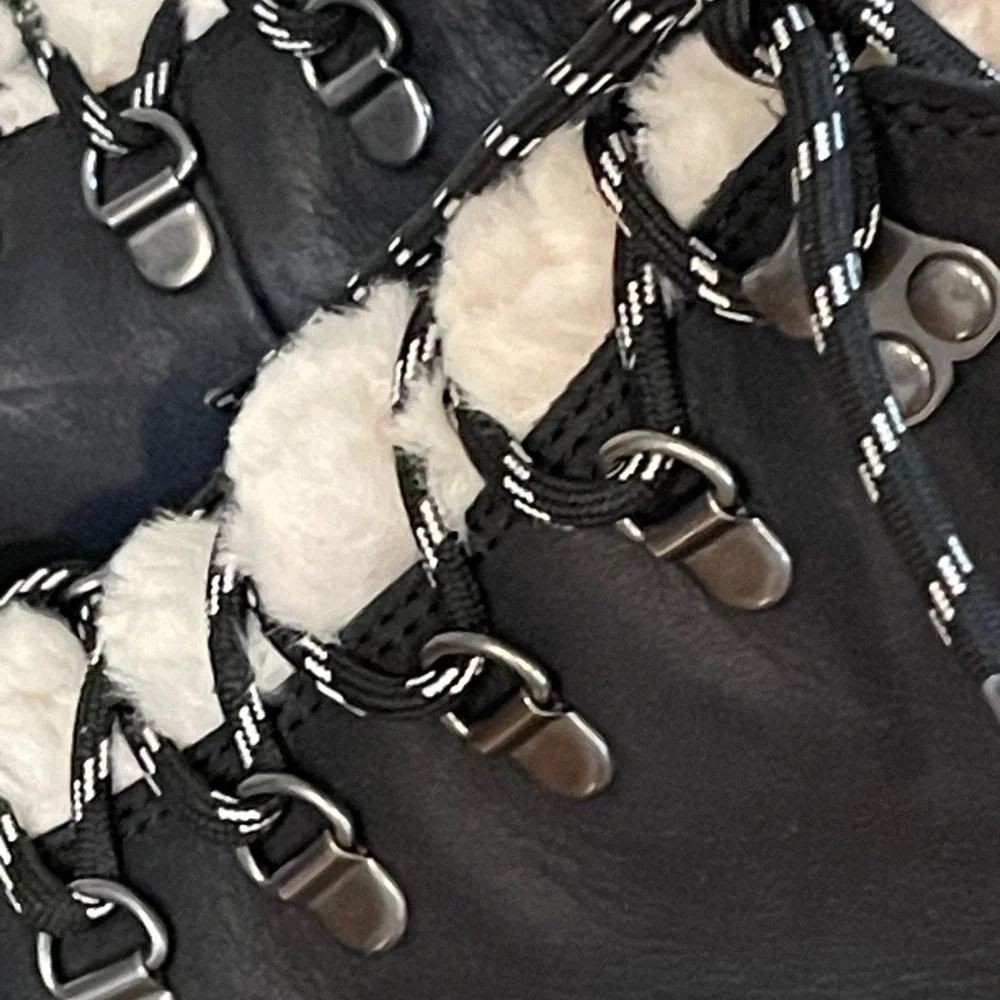 Patricia Nash Black Tie Luigi Boots with Faux Fur NWOT - Picture 5 of 11